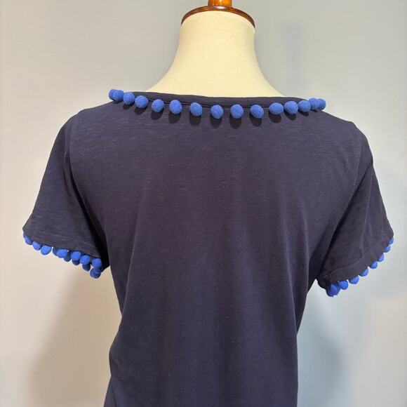 BODEN navy blue Bridget Pom Pom shift dress, Size 12 - Picture 5 of 7